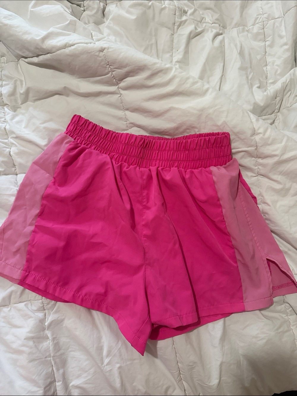 SHEIN Hot Pink Women’s Athletic Shorts with Light Pink Side Panels